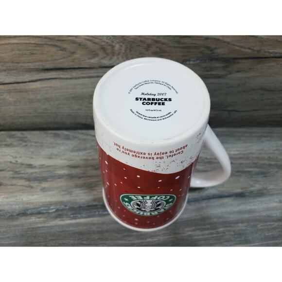 Starbucks Coffee 2007 Holiday Mug Ceramic Christmas To Go Cup - Picture 7 of 8